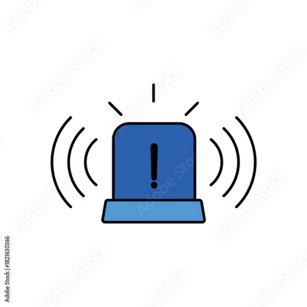 Fototapeta Alarm Signal icon outline editable stroke line drawing eps.