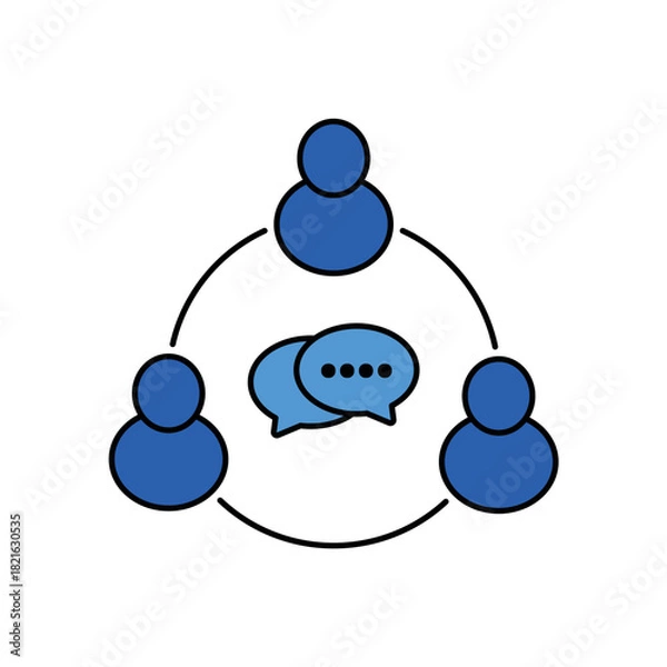 Fototapeta Communication Flow icon outline editable stroke line drawing eps.