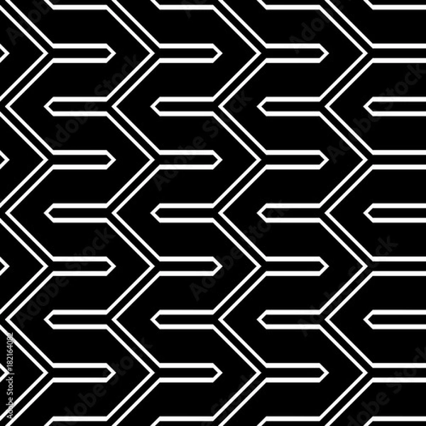 Fototapeta Design seamless monochrome zigzag pattern