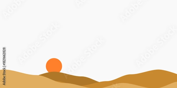 Obraz Sunset in Desert Minimal Vector