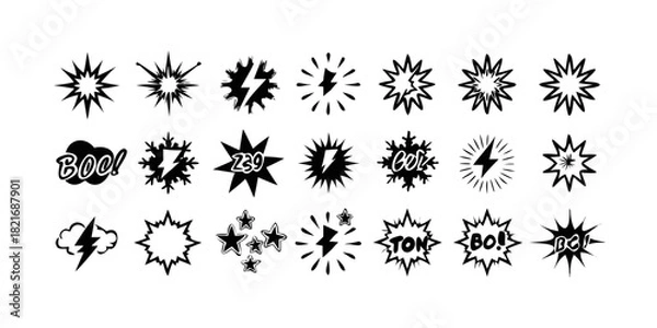 Obraz Comic Book Sound Effects and Starbursts explosion boom
