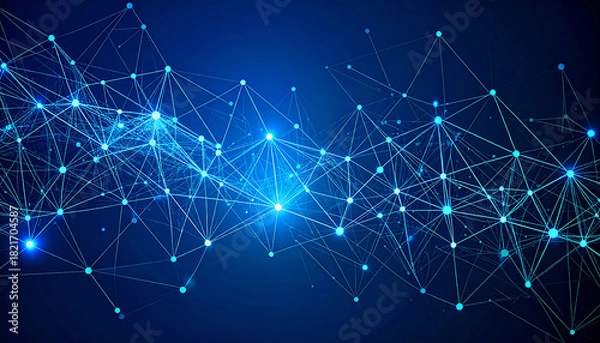 Obraz Geometric graphic background molecule and communication. Big data complex with compounds. Lines plexus, minimal array. Digital data visualization. Scientific cybernetic illustration.
4