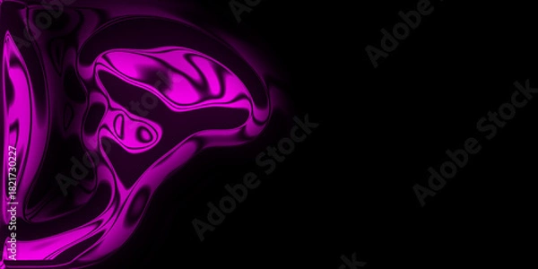 Obraz Dynamic magenta abstract flowing liquid metal texture with iridescent gradients and smooth undulating light patterns