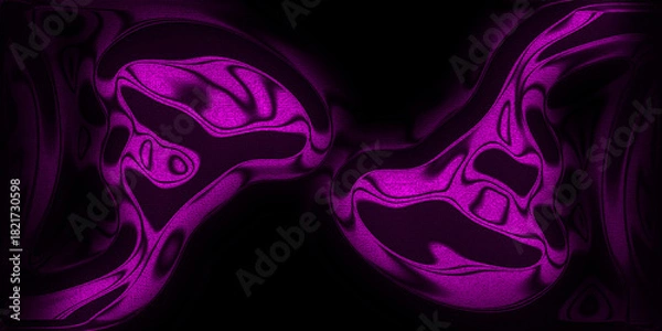 Fototapeta Abstract flowing magenta liquid texture on dark background, organic digital art concept design graphic