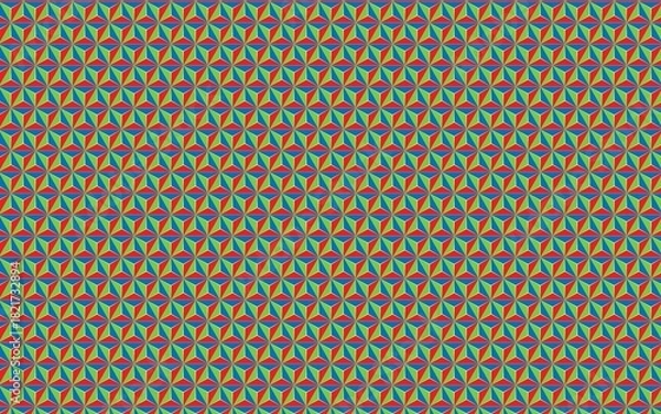 Obraz Abstract colorful geometric pattern with repeating wave shapes and lines