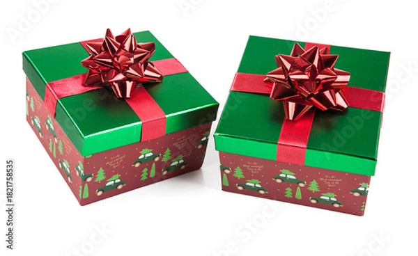 Obraz Gift boxes isolated on white background. Clipping path included.