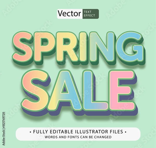Obraz spring sale text effect editable adobe illustrator file