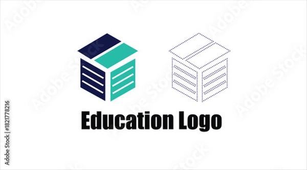 Fototapeta online study logo, learning logo template design vector