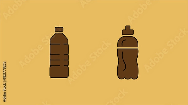 Obraz plastic bottle vector icon ,reuseable mineral water bottle flat design