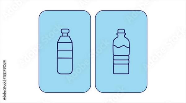 Obraz water bottle icon thin flat outline style vector sign
