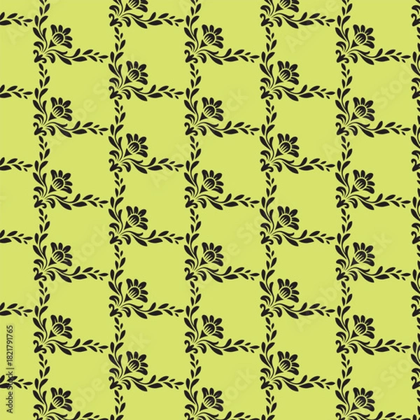 Fototapeta luxury seamless pattern , floral background, geometric pattern.