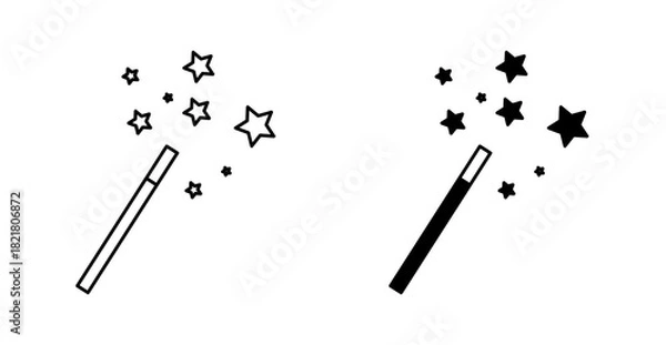 Obraz Magic Wand Icon, Sparkle Tool Vector for Editing