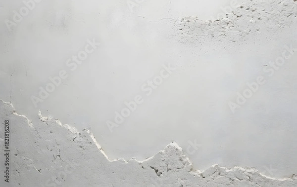 Fototapeta Photo of a detailed texture of a white wall with a natural cracked surface texture.