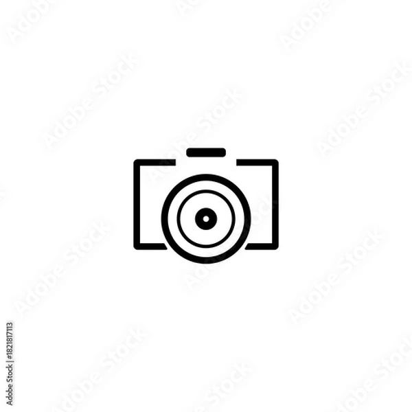 Fototapeta Photo Camera Icon. Abstract camera icon isolated black on white background