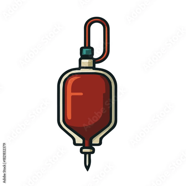 Obraz A compact blood pack with a clear window showing fluid level.