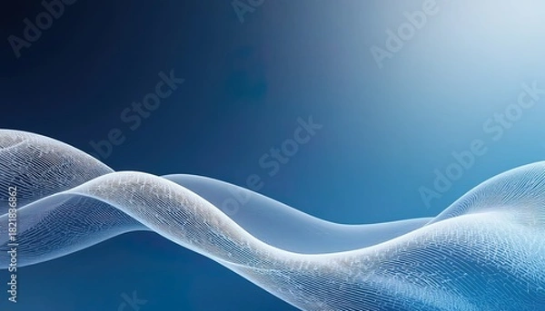 Fototapeta Stunning blue abstract wave background for modern presentations, technology, and science projects, bringing dynamic and vibrant energy to your creative work
