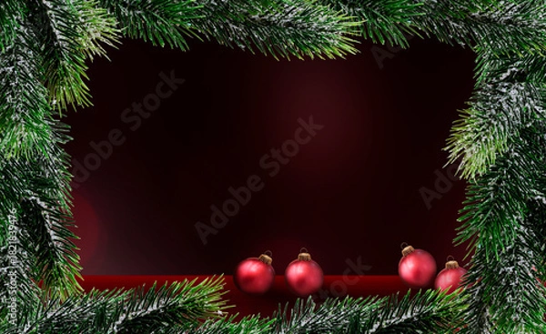 Obraz Weihnachtsmotiv mit Rotem Hintergrund