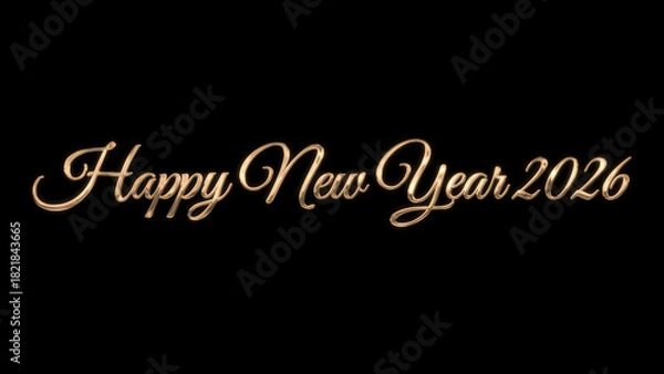 Obraz Happy New Year image 2026 Text in Gold Color.Image Happy New Year 2026
