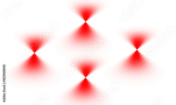 Fototapeta Symmetrical red light cones forming a modern abstract design glow