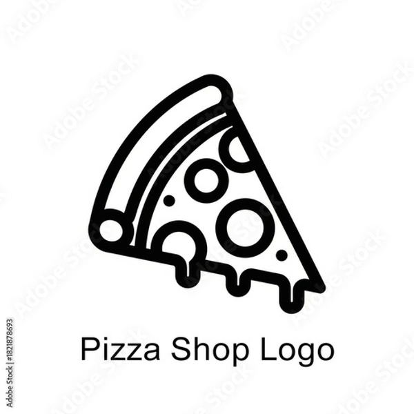 Obraz Simple pizza shop slice icon logo illustration