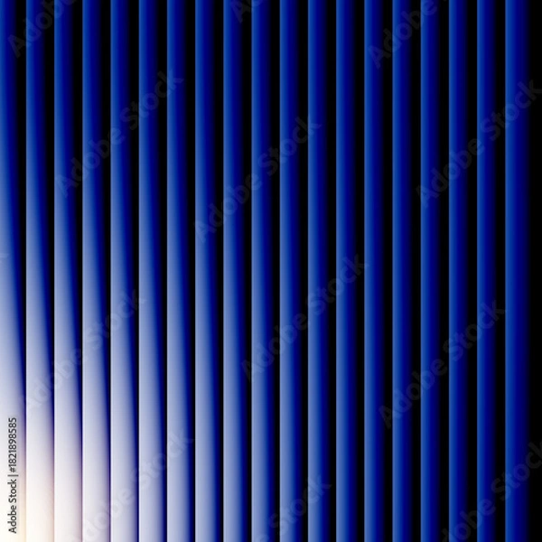 Fototapeta Abstract vertical blue and white striped background with light and shadow