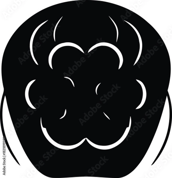 Fototapeta Abstract stylized playful black graphic shape with flowing white curves, an isolated modern creative design element or logo icon illustration isolated on transparent background, Vector