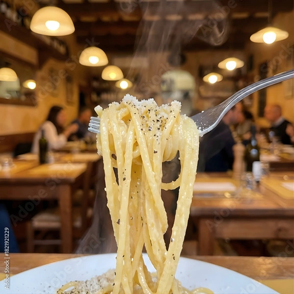 Fototapeta spaghetti on a fork