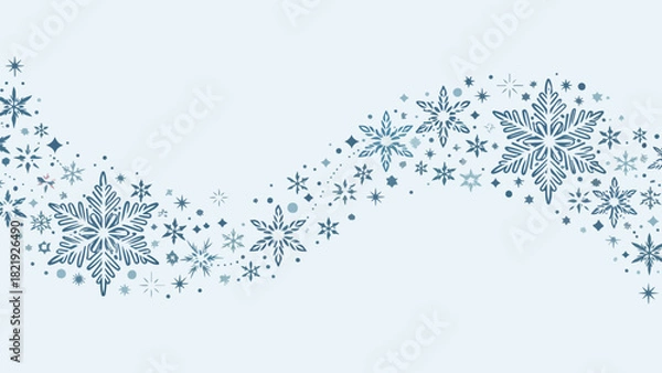 Fototapeta snowflakes and stars border , snowflakes and stars border vector