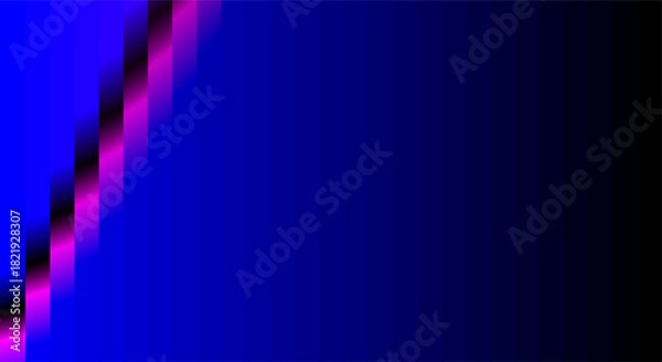 Fototapeta Abstract blue background with jagged pink and black edge detail
