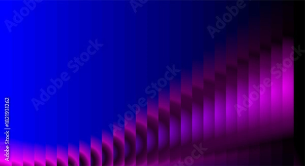 Fototapeta Abstract blue and purple glowing light streaks on a dark background