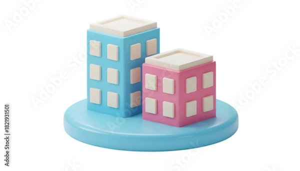 Obraz 3D Buildings City Icon