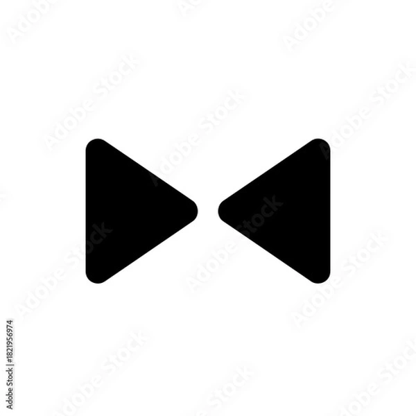 Fototapeta Twin backward triangles representing rewind control, media navigation and digital playback direction