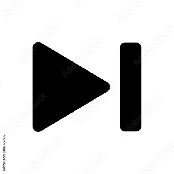 Fototapeta Simple triangular play arrow button representing video start, media control and digital playback icons