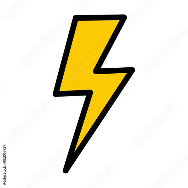 Fototapeta Electric lightning bolt arrow showing power, energy, speed and high-impact direction for bold graphic designs
