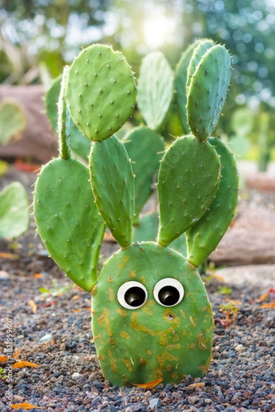 Obraz Funny cactus with googly eyes