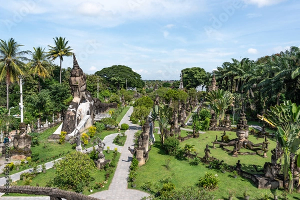Obraz Buddha park vientiane laos with reclining buddha statue