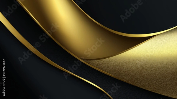 Fototapeta Elegant gold abstract design on dark background.