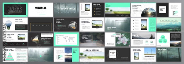 Fototapeta Original Presentation templates. Easy Use in creative flyer and leaflet, corporate report, marketing, advertising, presenting, banner.simple modern style. Slideshow, slide for brochure, booklet. 