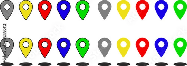 Fototapeta Map Location Markers