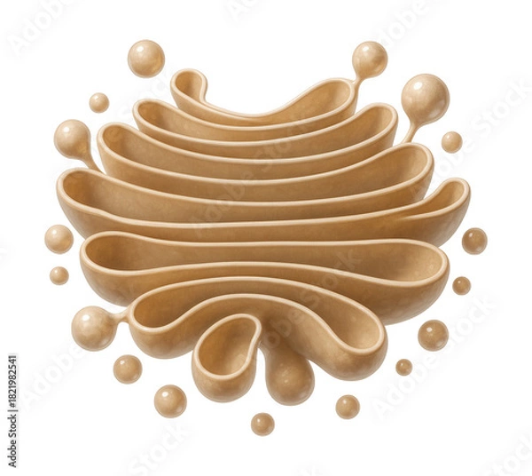 Obraz Golgi apparatus with layered cisternae and vesicular transport features.