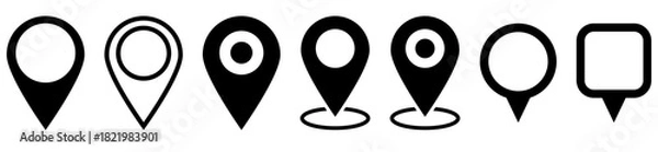 Fototapeta Collection of map pin icons