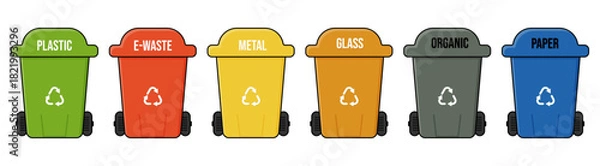 Obraz Set of trash can icon