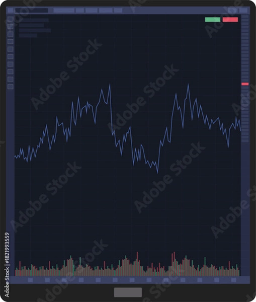 Obraz Futuristic Global Trading Dashboard Analytics Vector