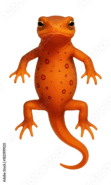 Obraz Eastern newt in terrestrial eft stage featuring vibrant orange skin.