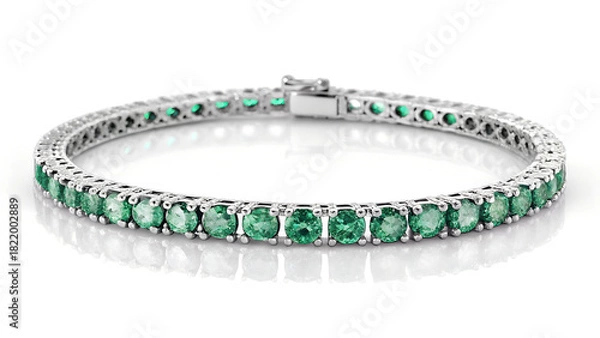 Obraz silver bracelet on white background