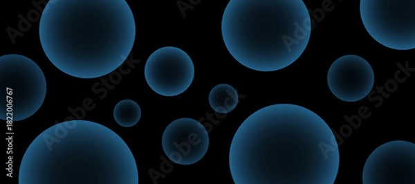 Obraz Landscape round Background set with blue vibrant gradient round shape. Futuristic backgrounds with dynamic circle shapes and fluid blue color planet sphere for your graphic design Vector illustration.