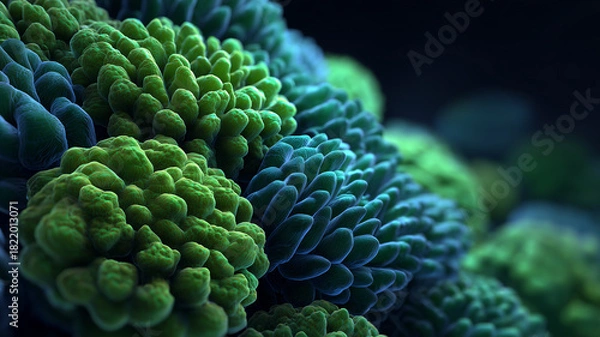 Fototapeta A biological growth formation concept illustrating complex clustered structures representing expansion adaptation and the intricate behavior of living systems.
