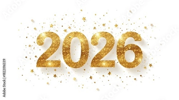 Obraz Golden Glitter “2026” New Year Illustration