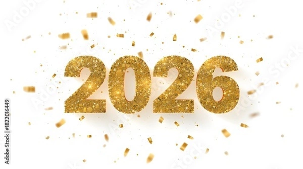 Obraz Golden Glitter “2026” New Year Illustration