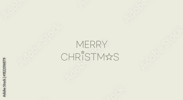 Fototapeta Minimalist Merry Christmas greeting with delicate star accents for holiday promotions and festive designs that evoke warmth and simple elegance